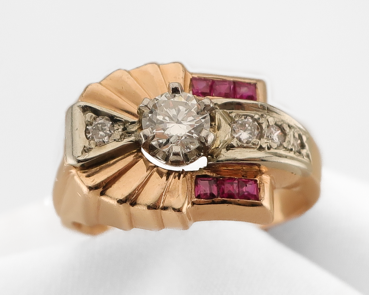 Retro Ruby & Diamond Ring