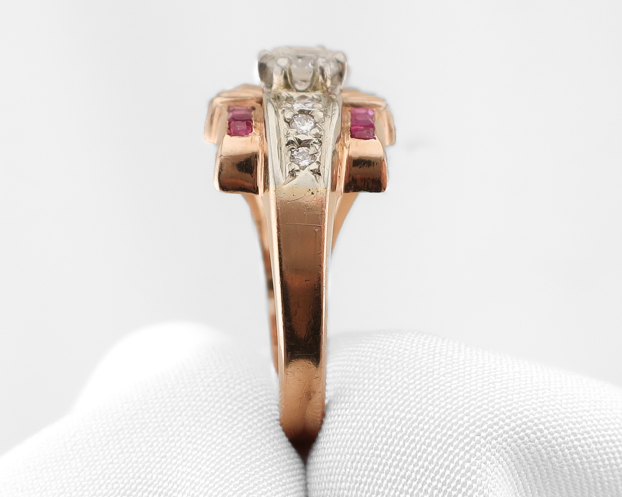Retro Ruby & Diamond Ring