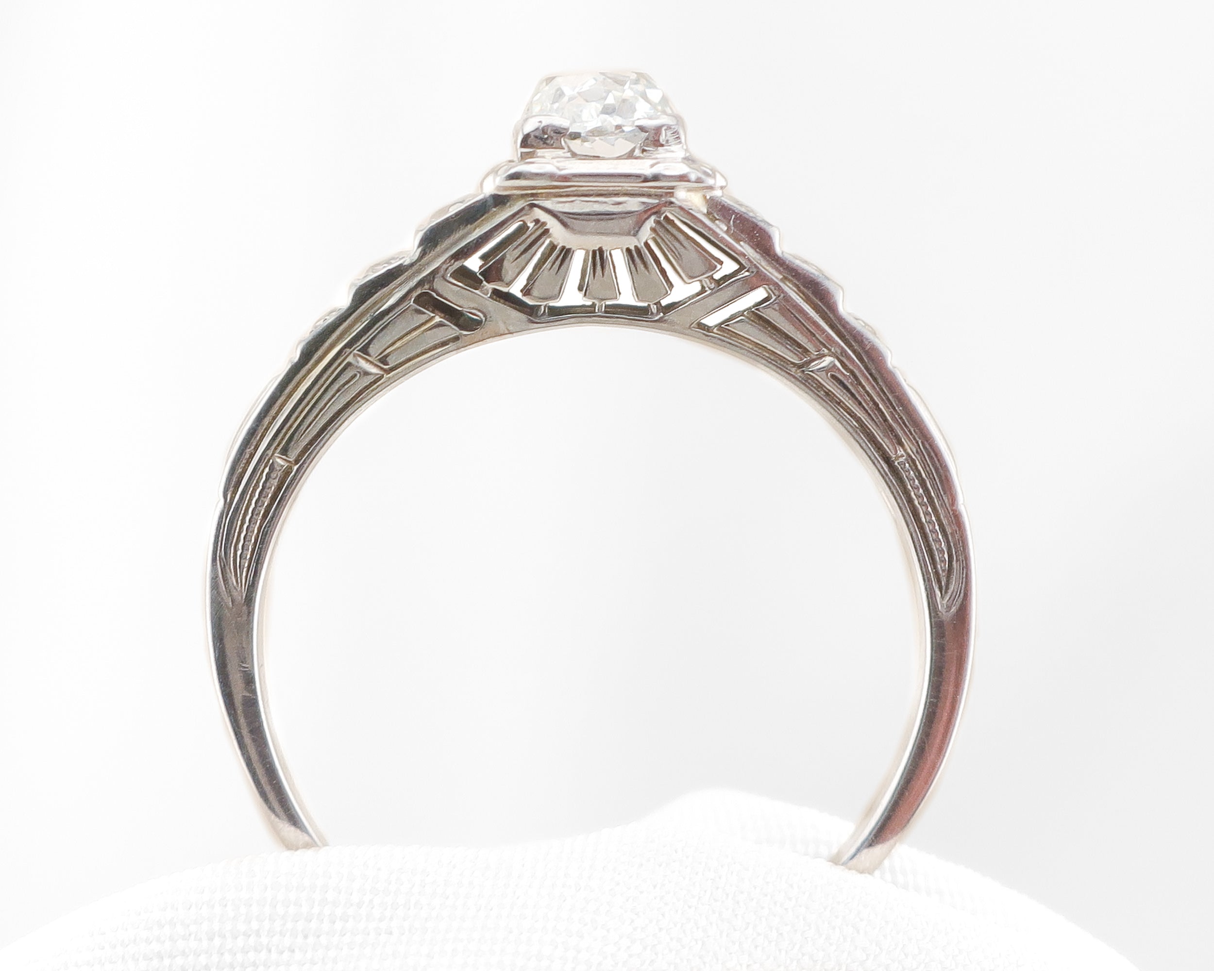 Art Deco Mine-Cut Diamond Ring