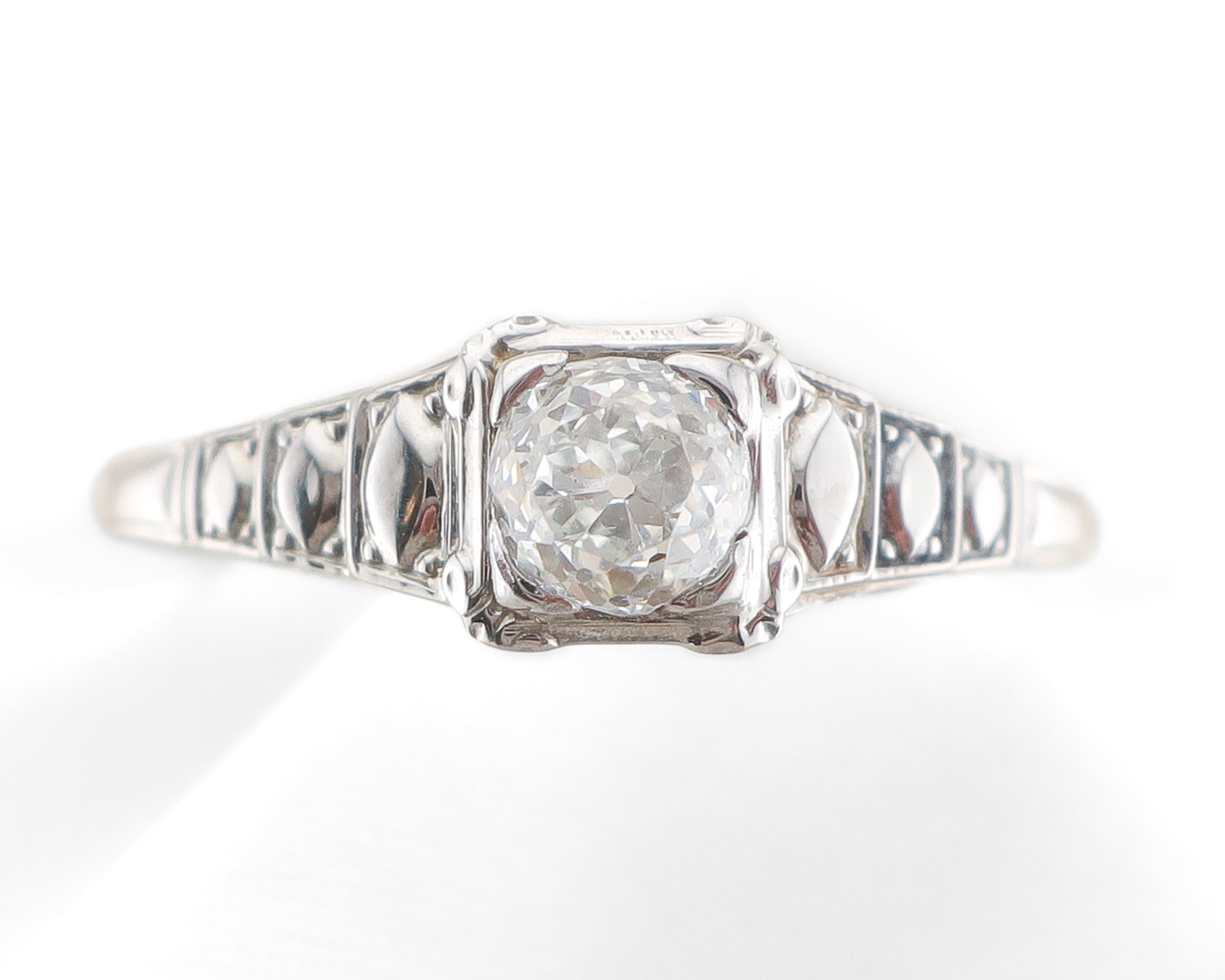 Art Deco Mine-Cut Diamond Ring