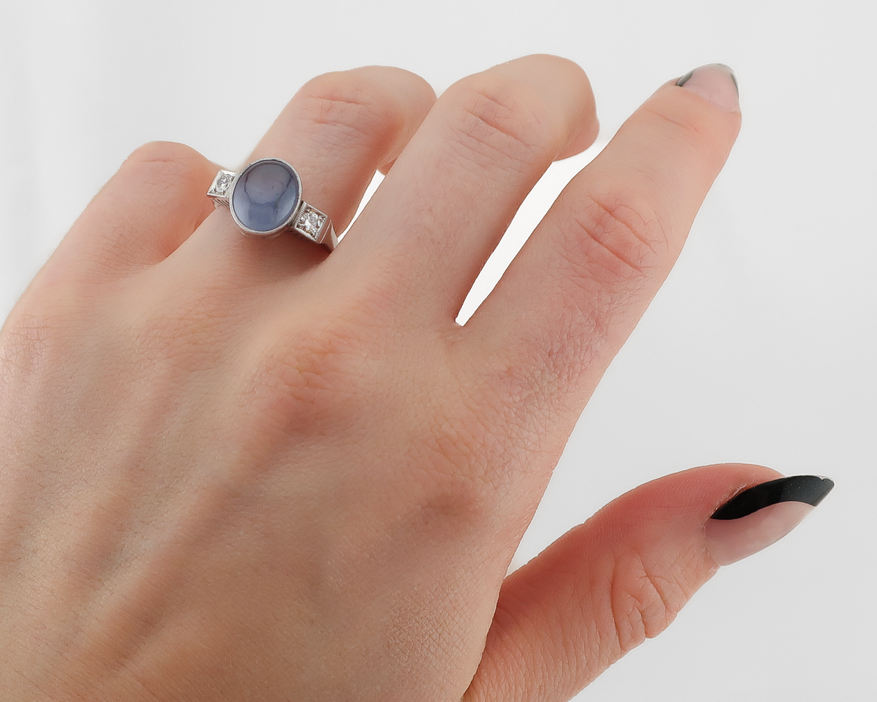 Art Deco Star Sapphire & Diamond Ring