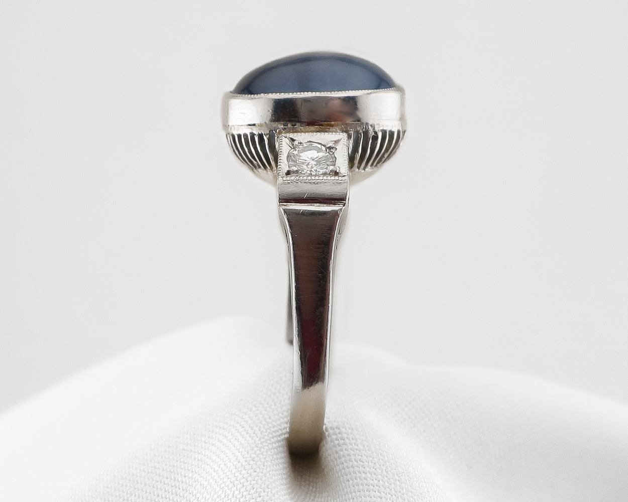 Art Deco Star Sapphire & Diamond Ring