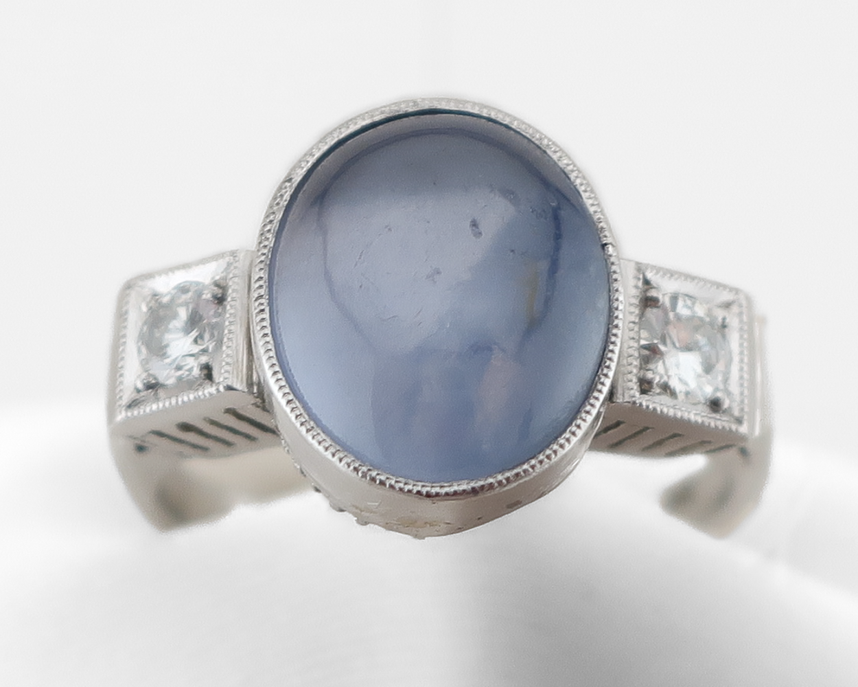 Art Deco Star Sapphire & Diamond Ring