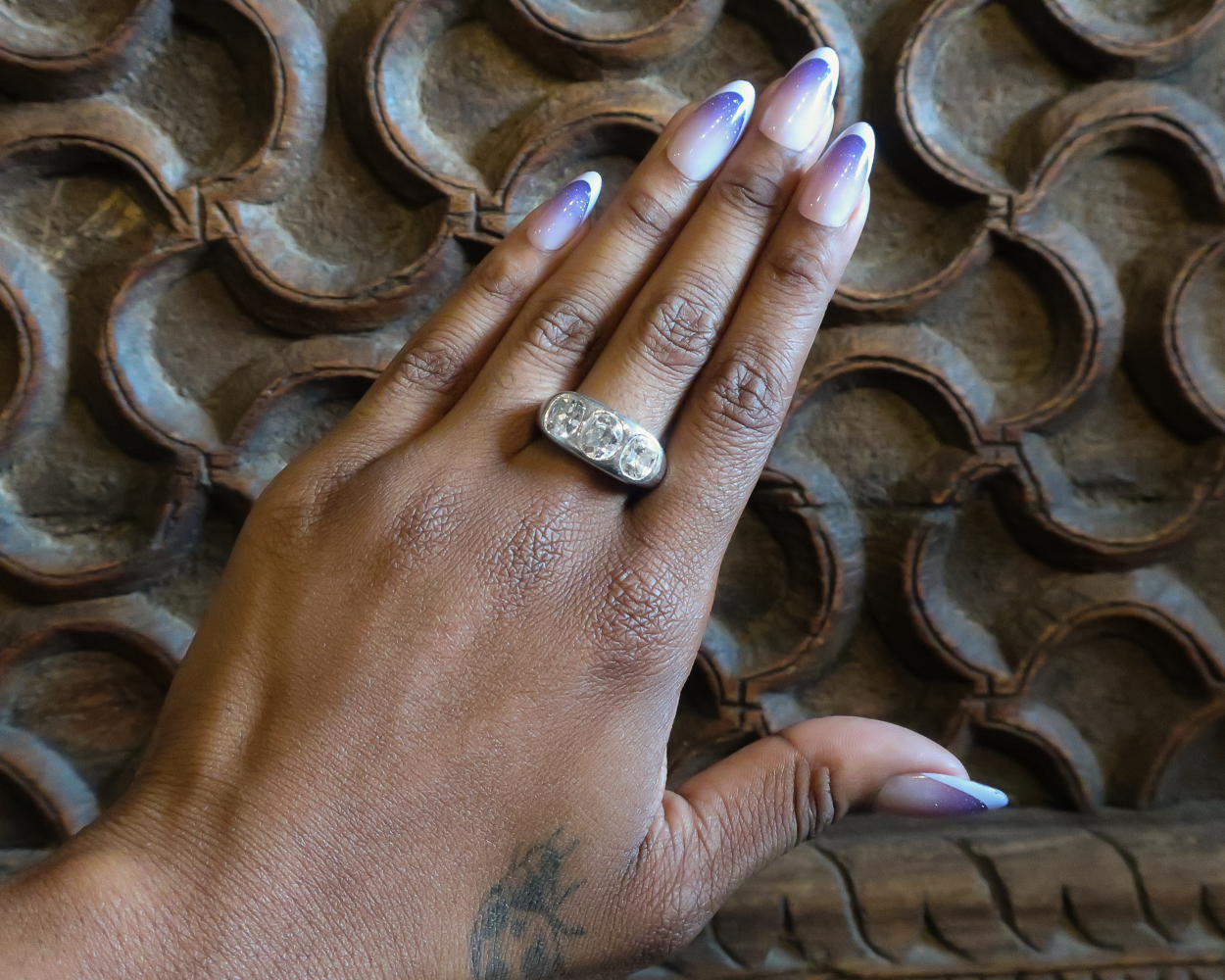 Art Deco Old Mine-Cut Diamond Band