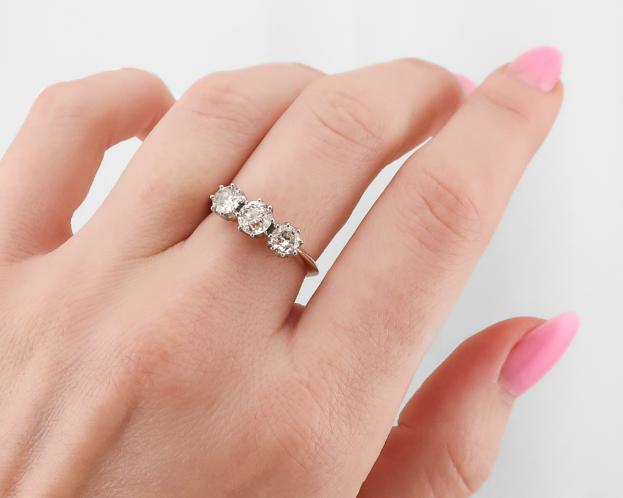 Edwardian Three-Stone Diamond Ring