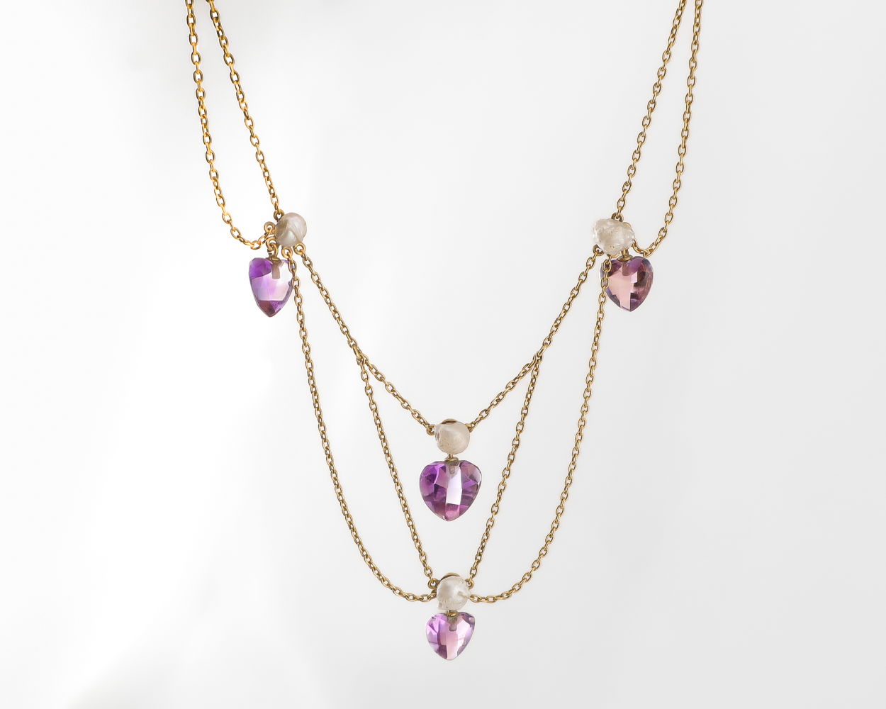 Victorian Amethyst Festoon Necklace