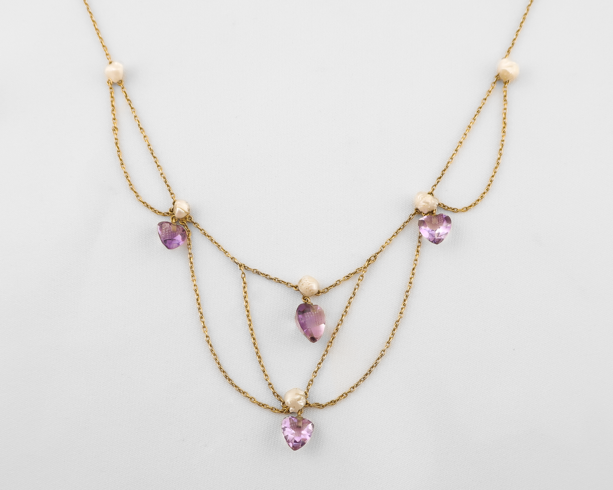Victorian Amethyst Festoon Necklace