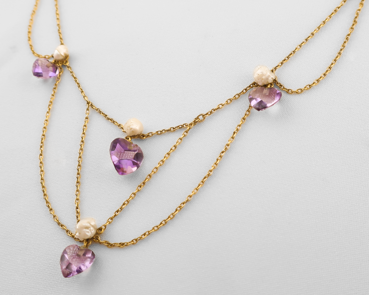 Victorian Amethyst Festoon Necklace