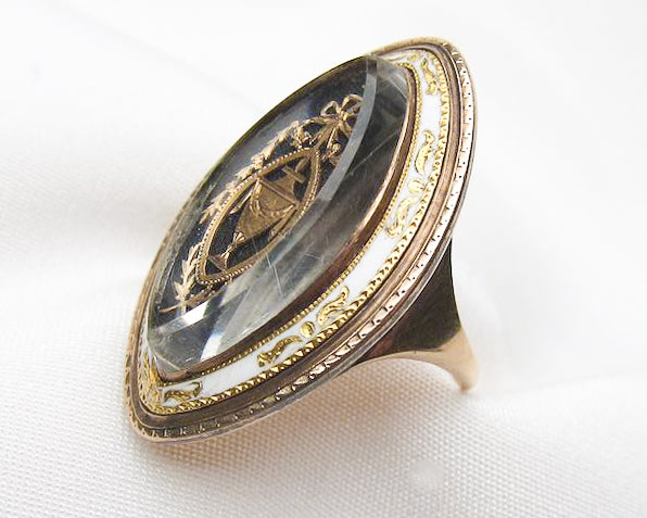 Georgian Rock Crystal Mourning Ring