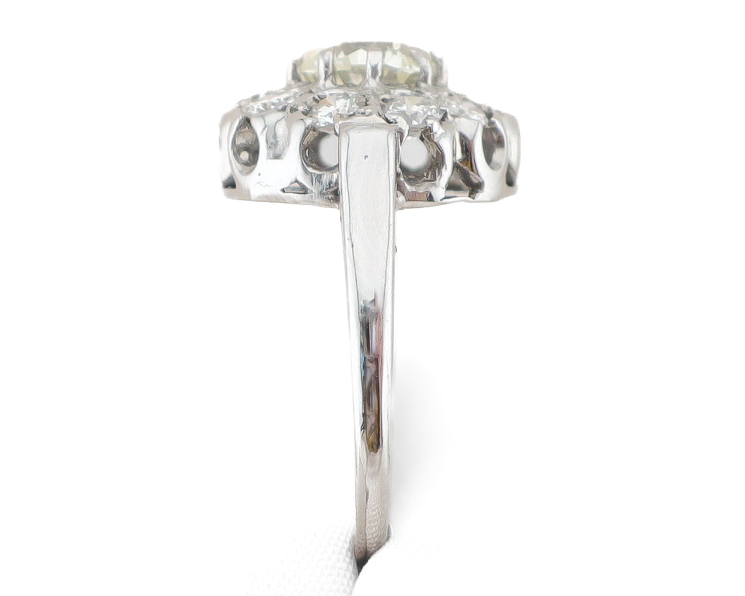 Midcentury Diamond Cluster Engagement Ring