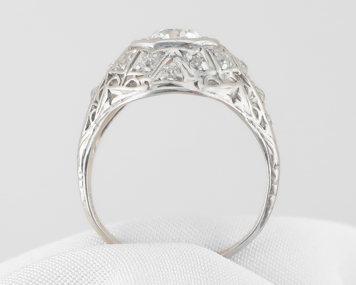 Art Deco Domed Filigree Diamond Ring