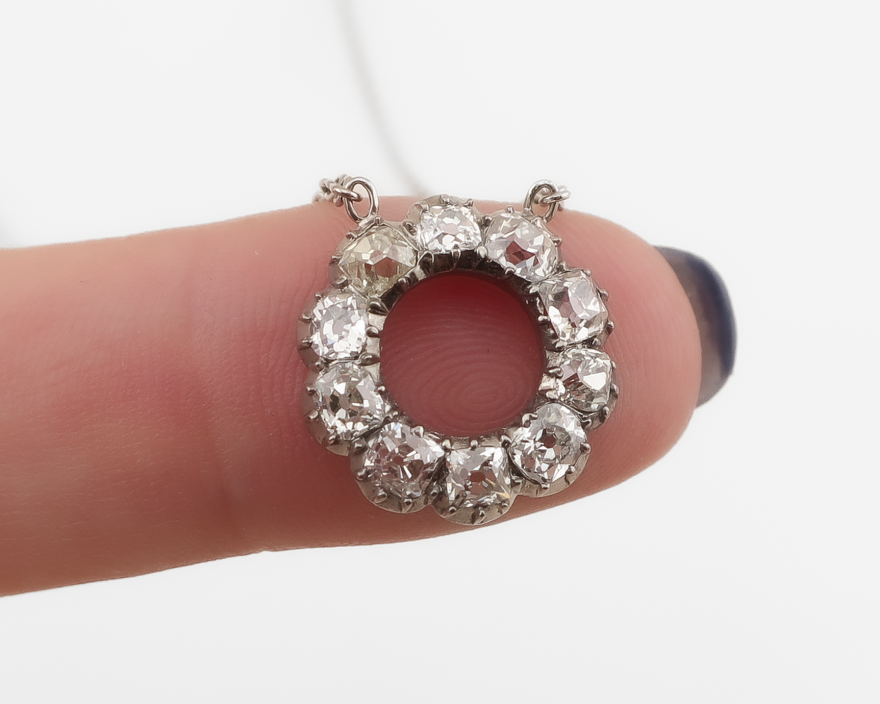 Art Deco Diamond Halo Pendant