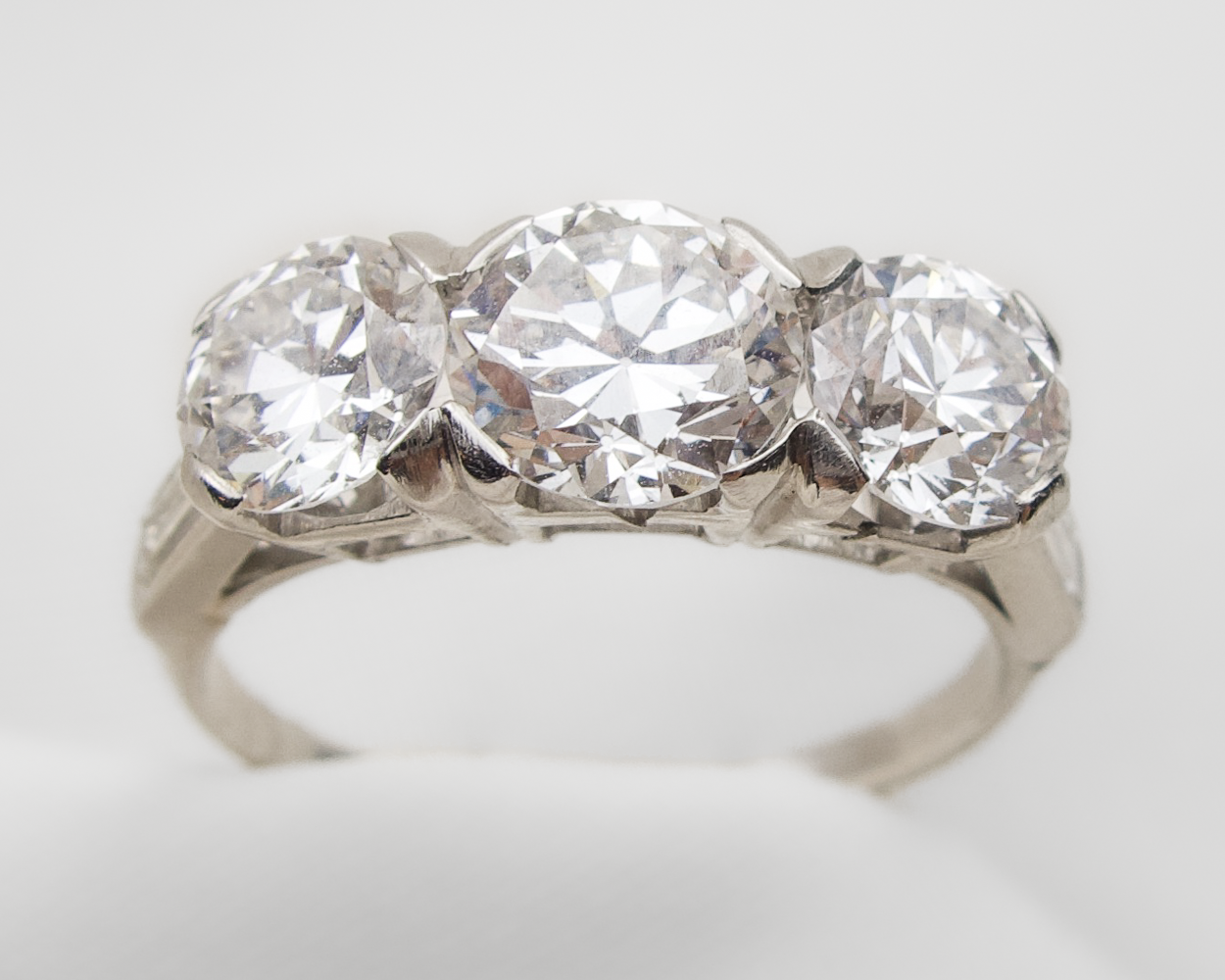 Midcentury 3-Stone Diamond Ring