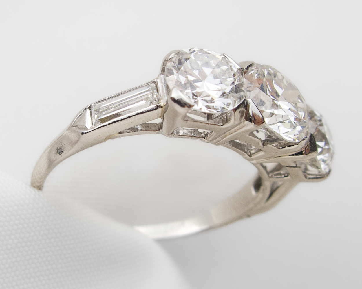 Midcentury 3-Stone Diamond Ring