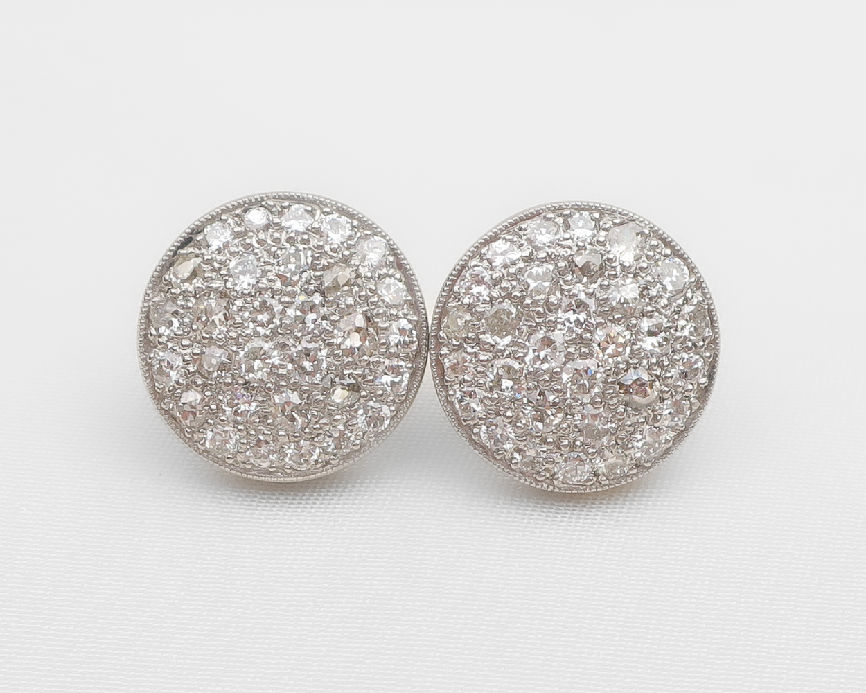 Art Deco Diamond Disk Earrings