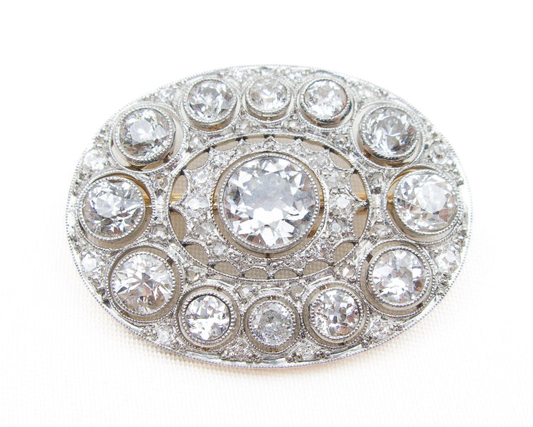 Edwardian Diamond, Pearl and Platinum Pendant Brooch, Garland Era Conv -  Victoria Sterling