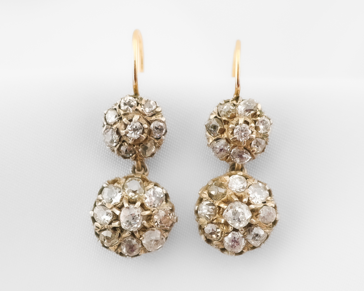 Late-Victorian Diamond Cluster Earrings