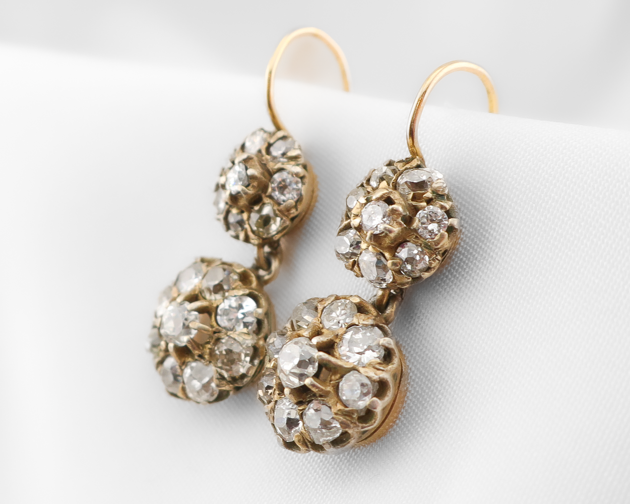 Late-Victorian Diamond Cluster Earrings