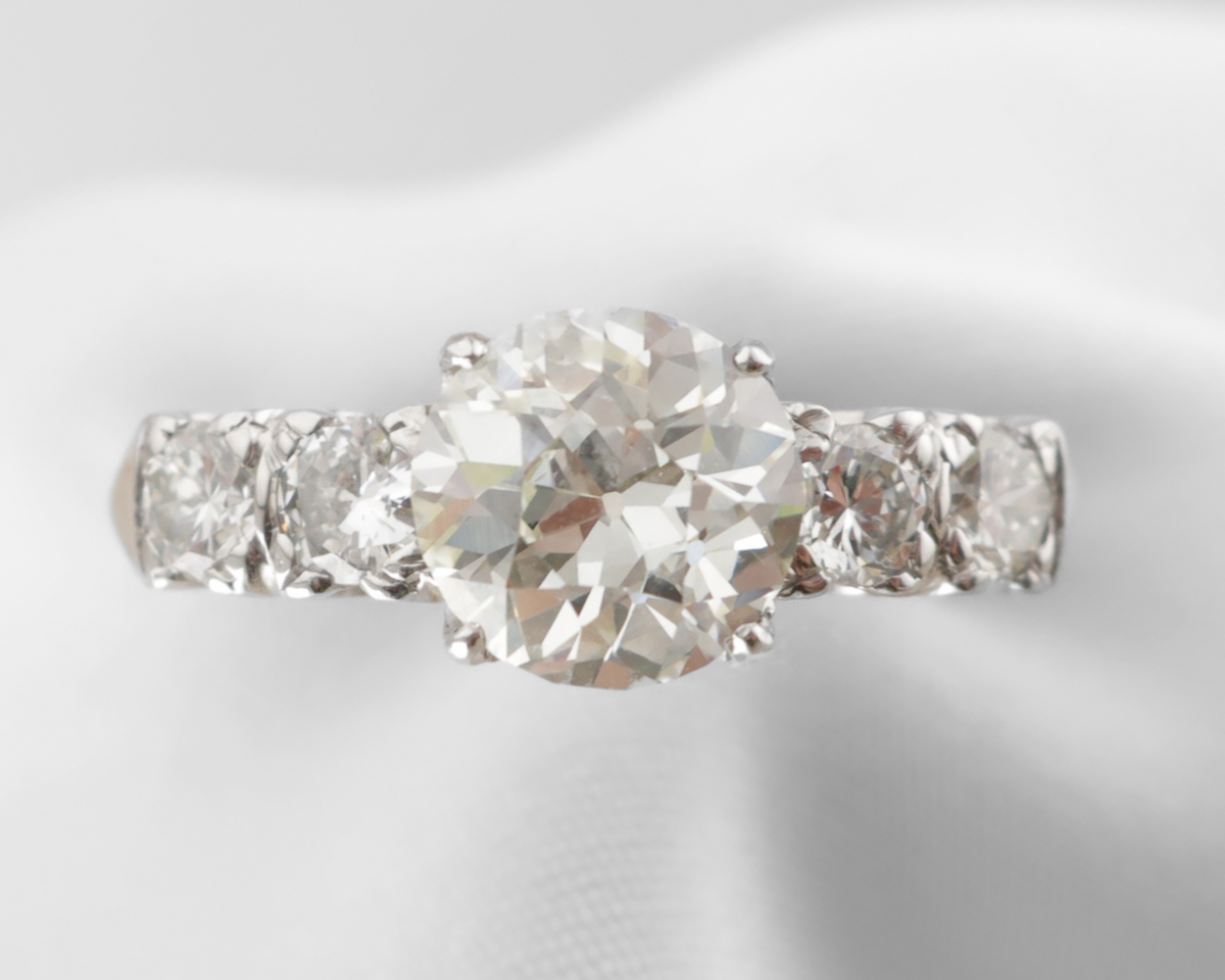 Midcentury Diamond & Platinum Engagement Ring