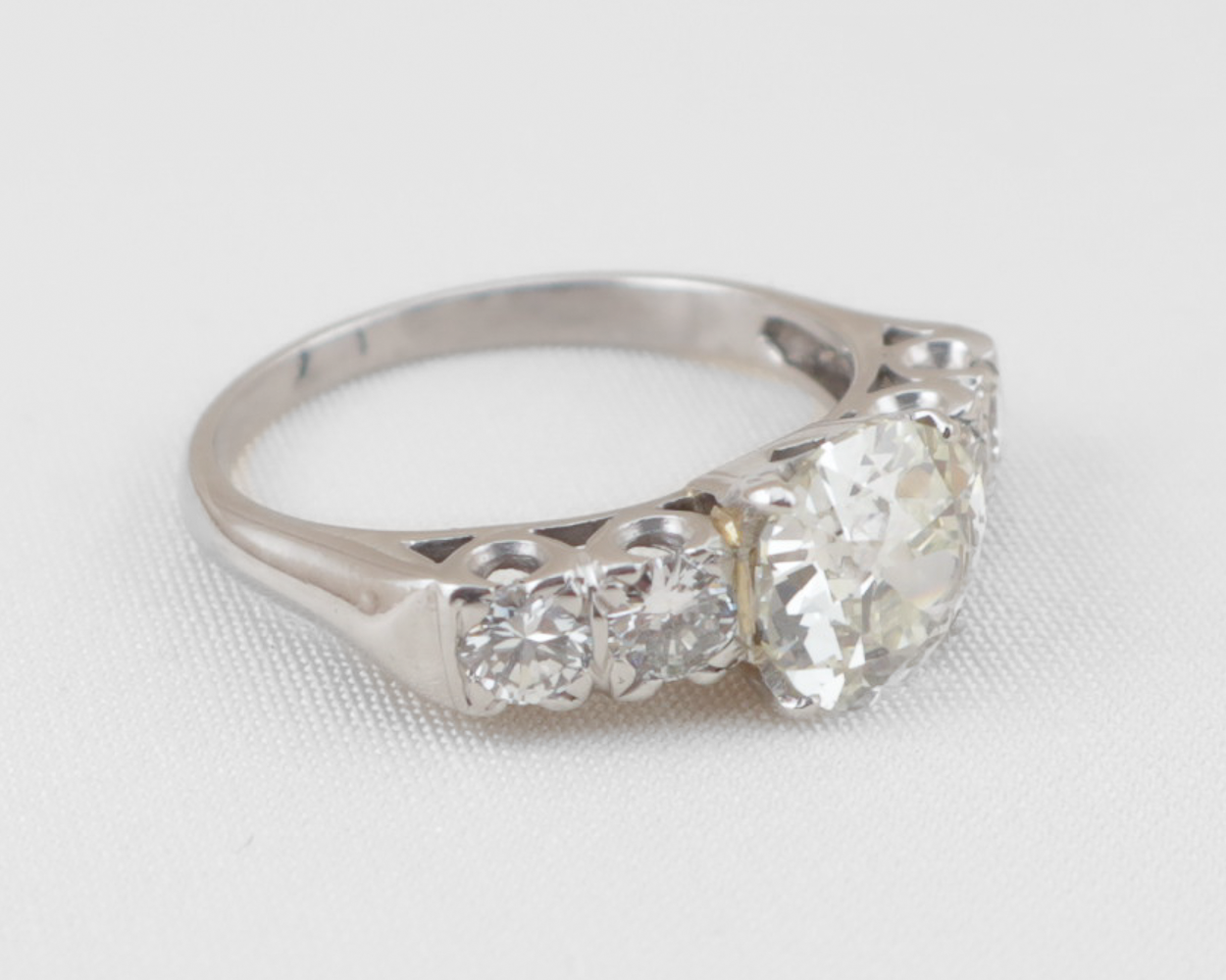 Midcentury Diamond & Platinum Engagement Ring