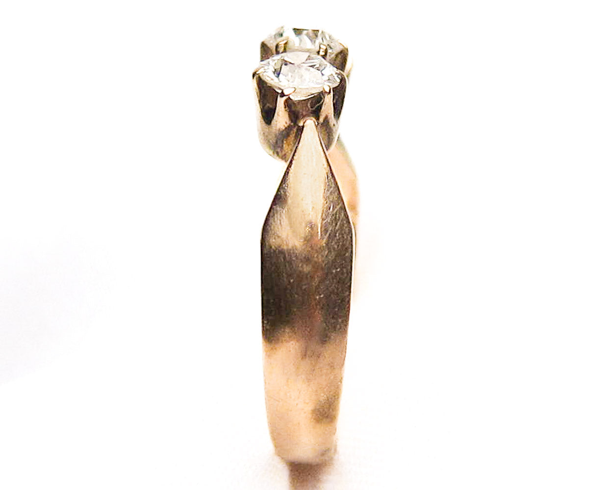 Victorian Three-Diamond Linear Ring