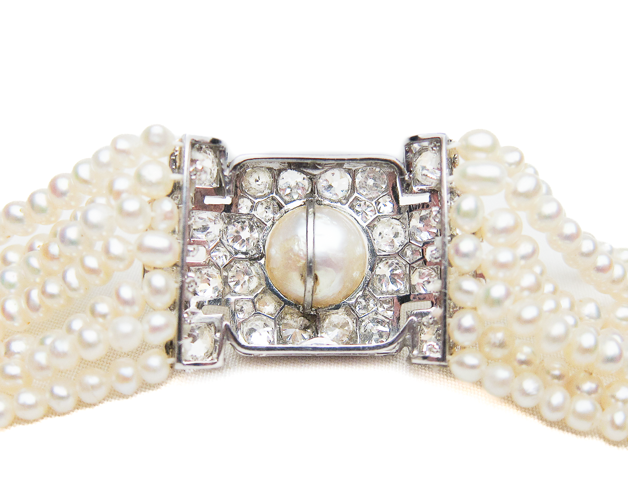 Art Deco Pearl & Diamond Choker