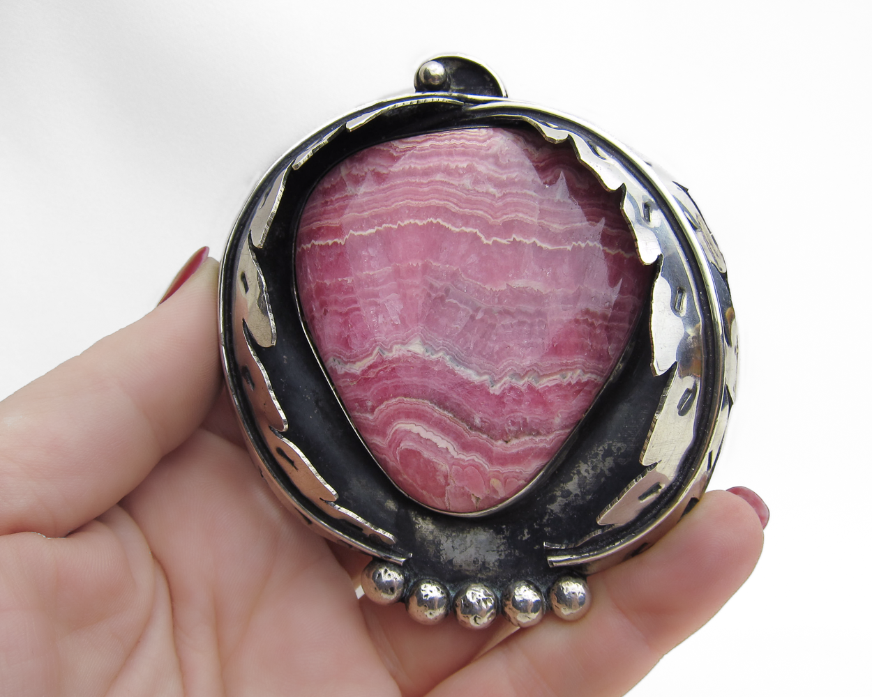 Native American Rhodochrosite Pendant