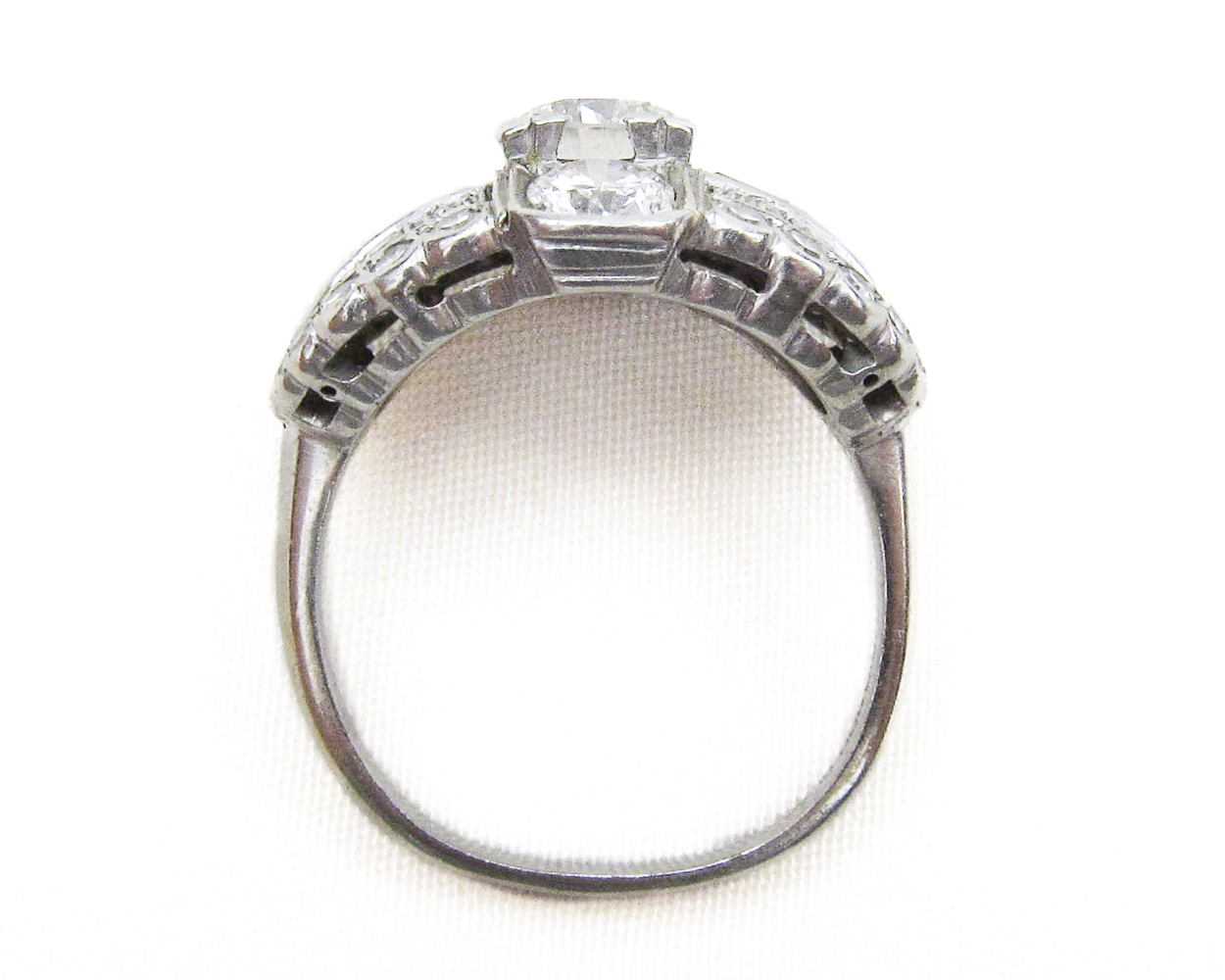 Midcentury Ornate Diamond Cluster Cocktail Ring