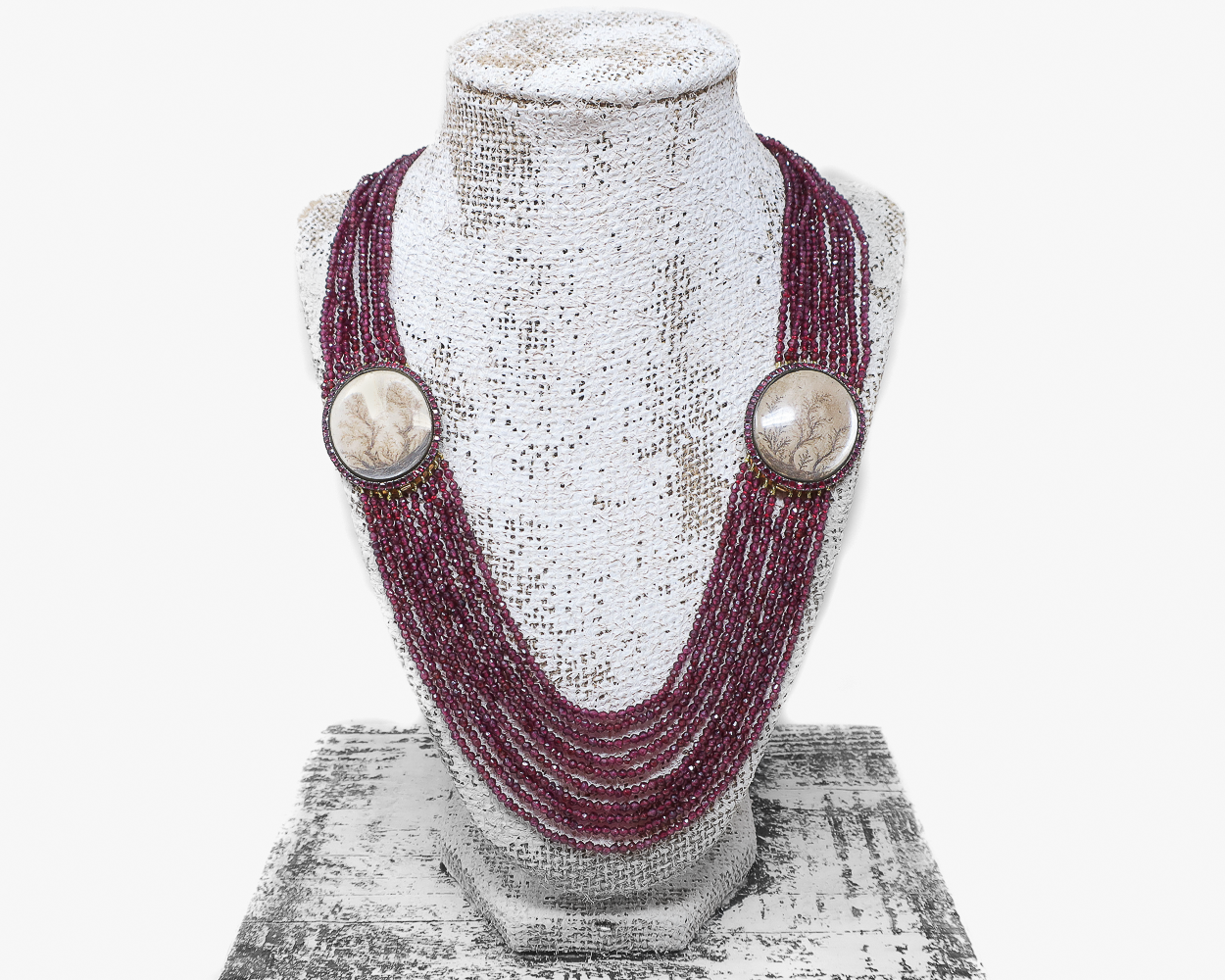 Early-Victorian Garnet Strand Hair Necklace