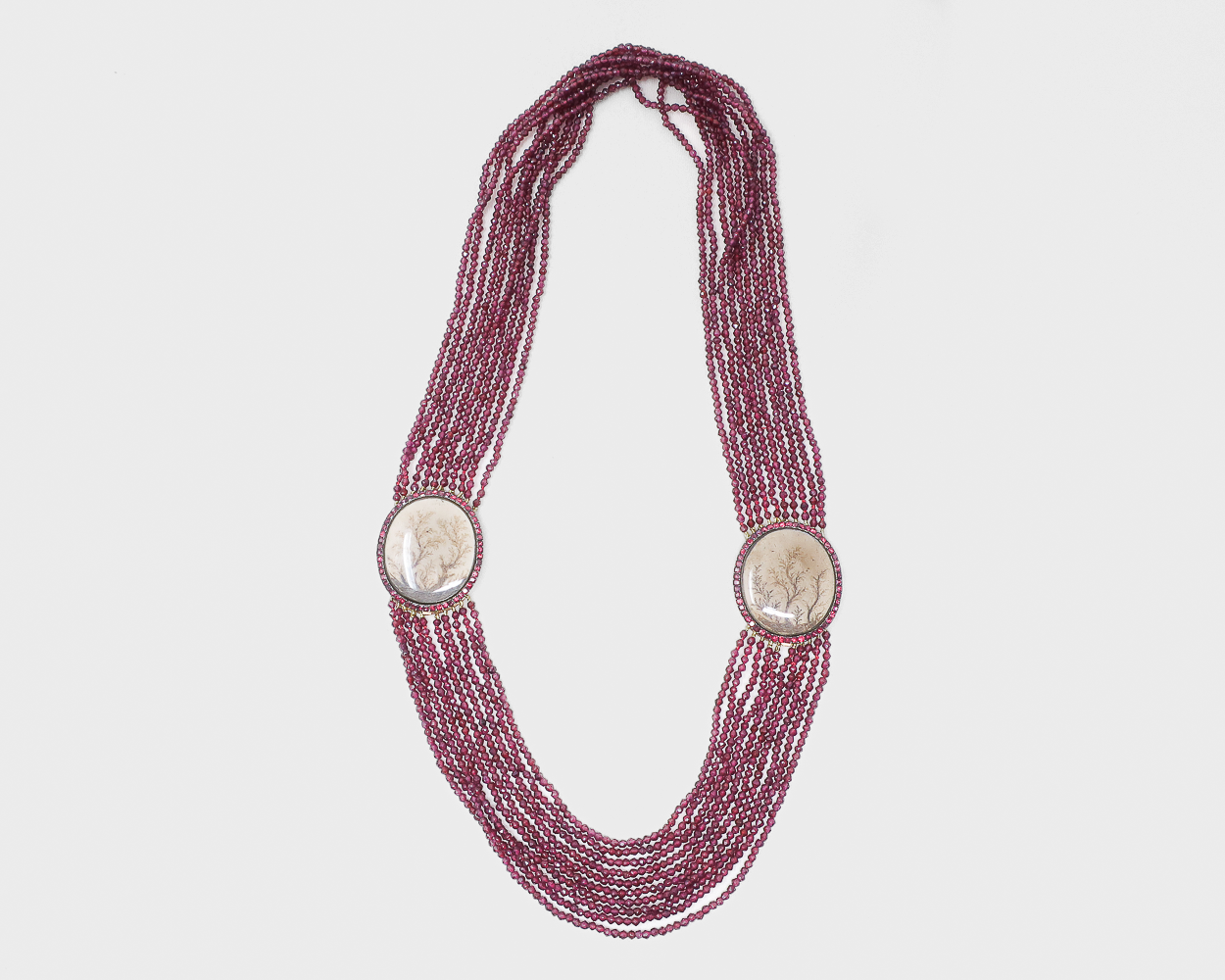 Early-Victorian Garnet Strand Hair Necklace