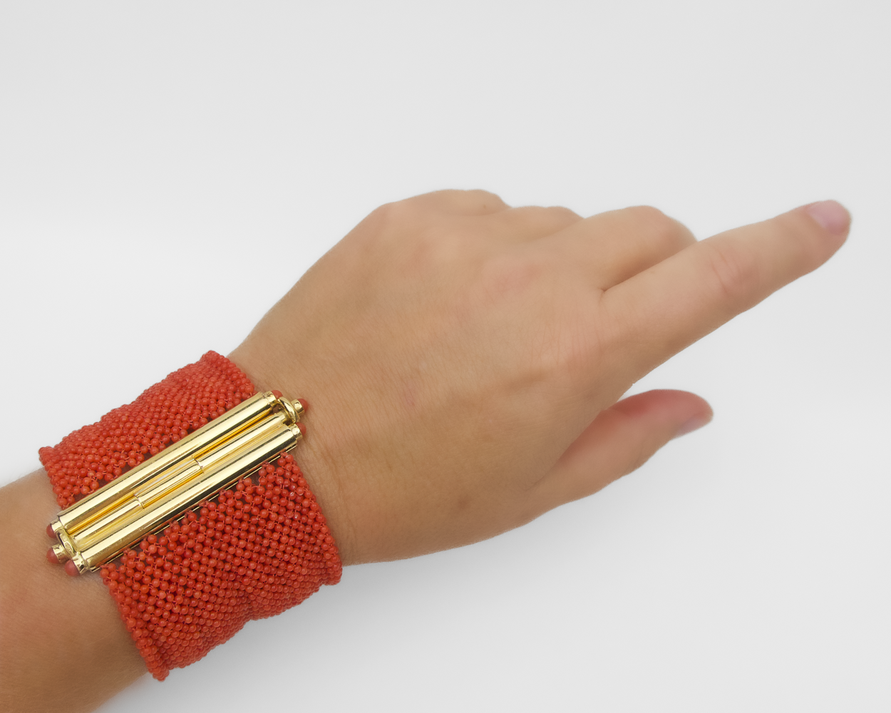 1970s Wide Coral Bracelet