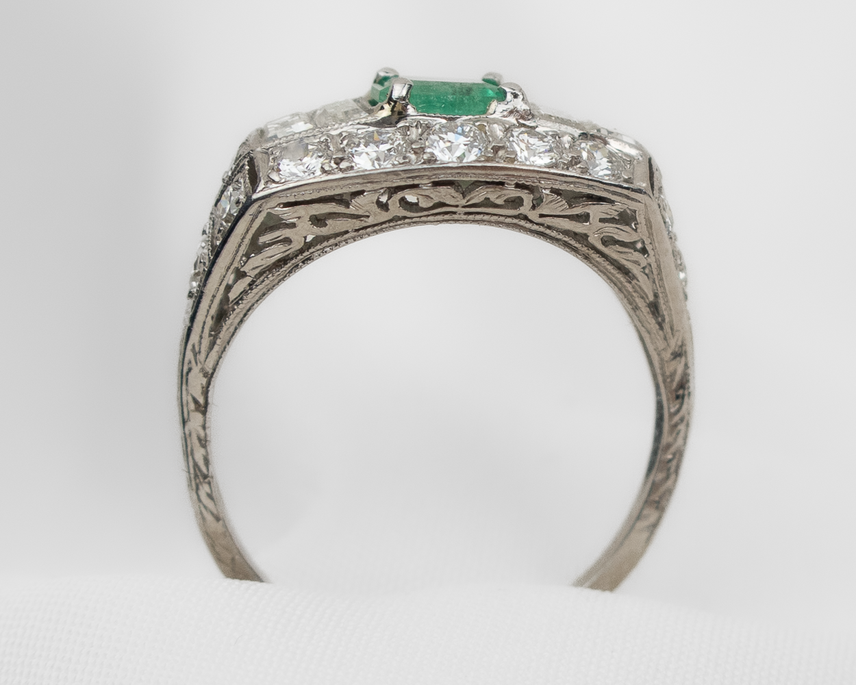 Art Deco Emerald and Diamond Ring