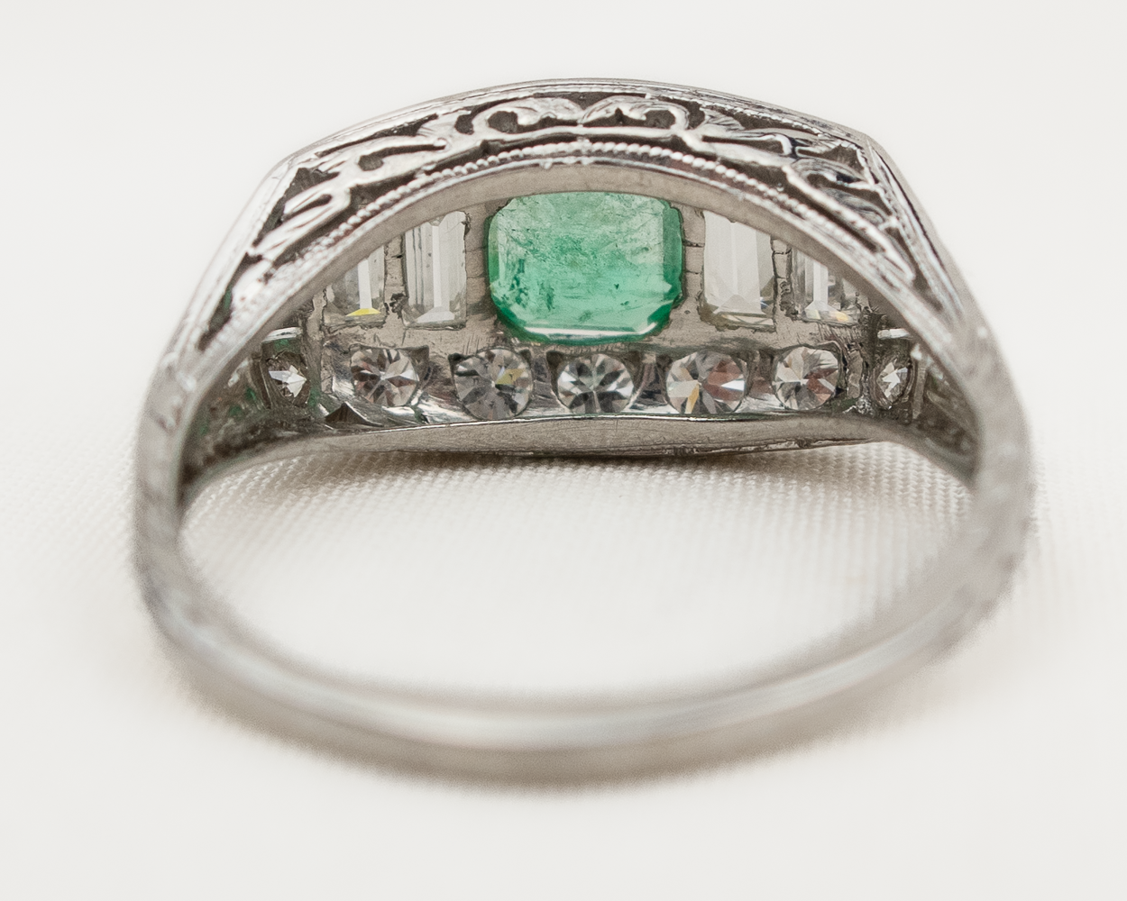 Art Deco Emerald and Diamond Ring