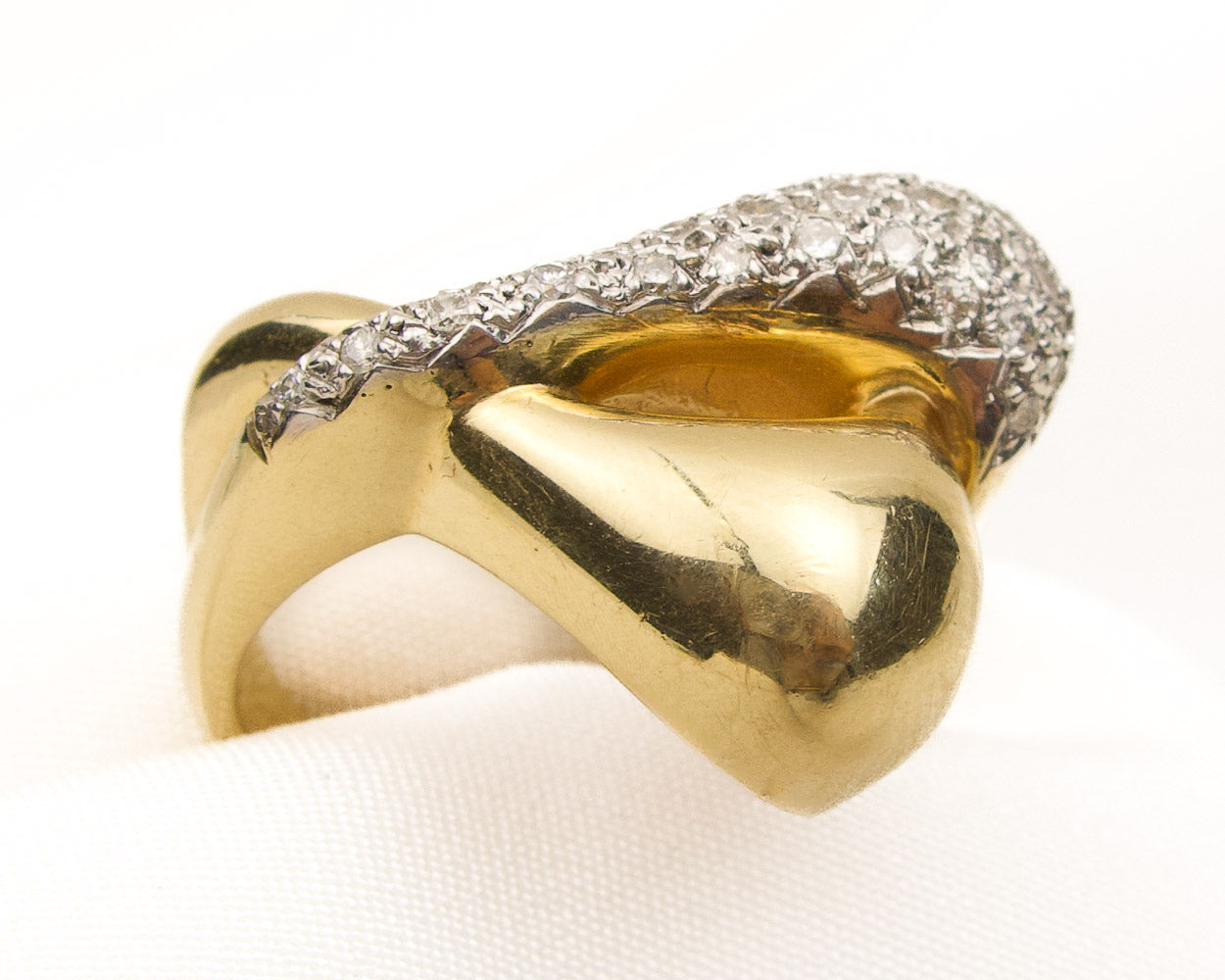 Late-Midcentury Modernist Diamond Ring