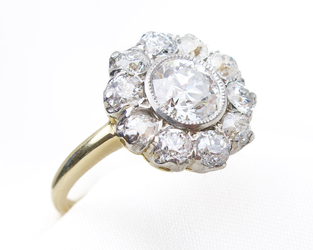 Art Deco 1-Carat Diamond Halo Ring