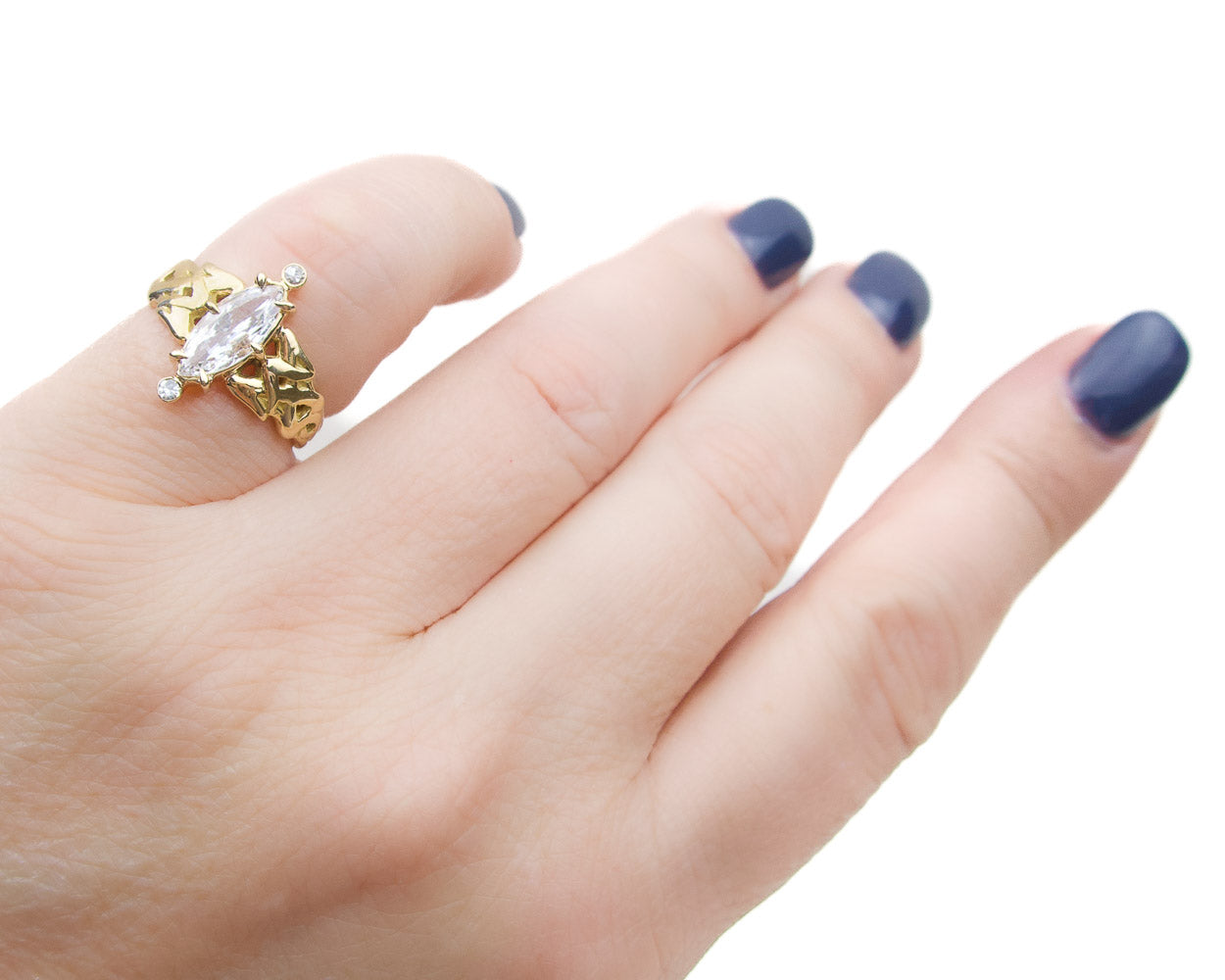 Midcentury .73-Carat Marquise Diamond Ring