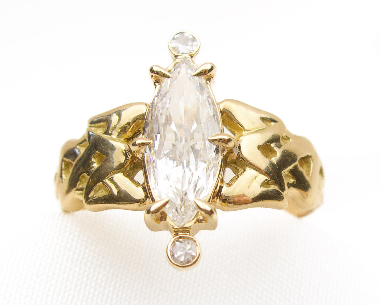 Midcentury .73-Carat Marquise Diamond Ring