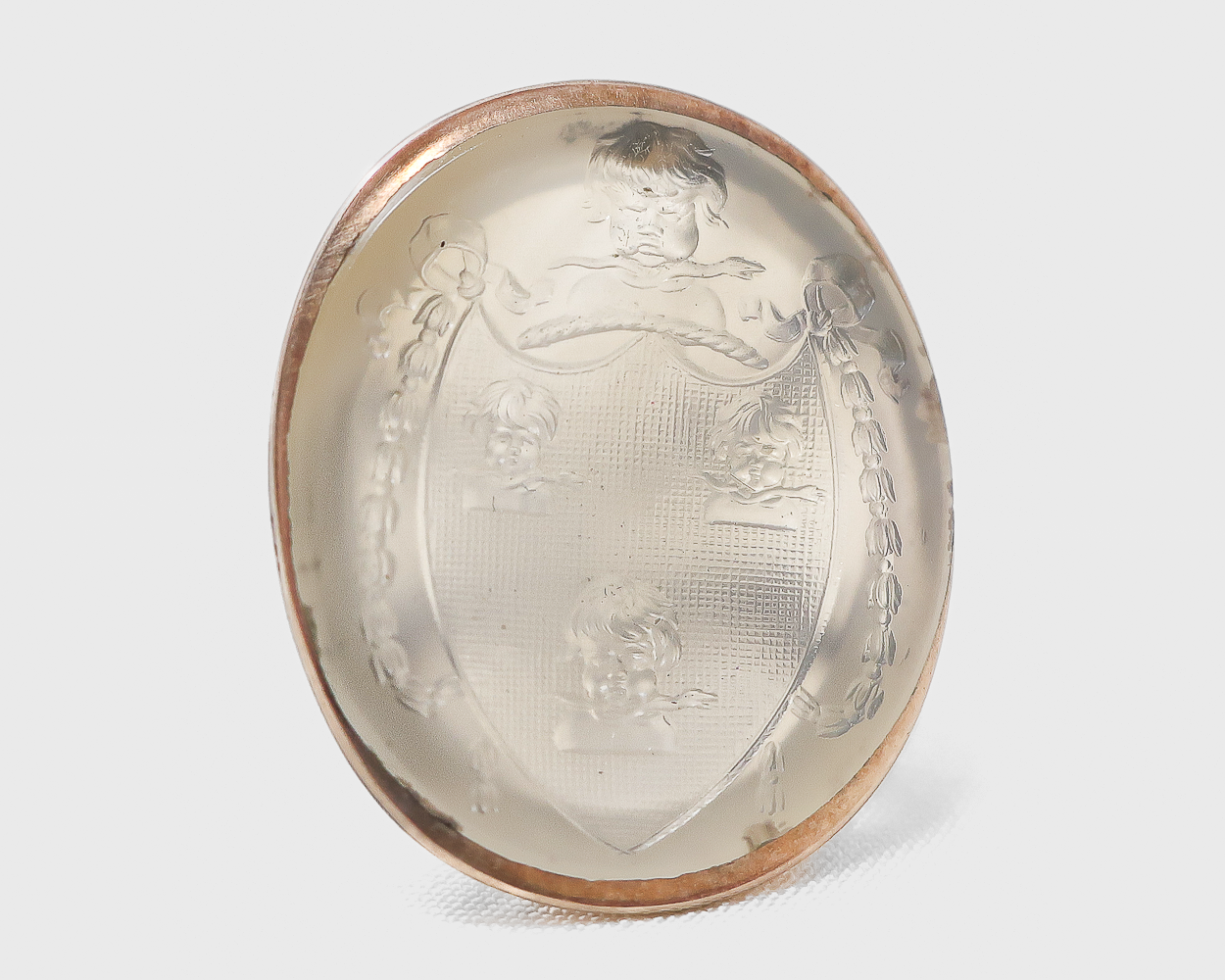 Victorian Chalcedony Cherub Fob