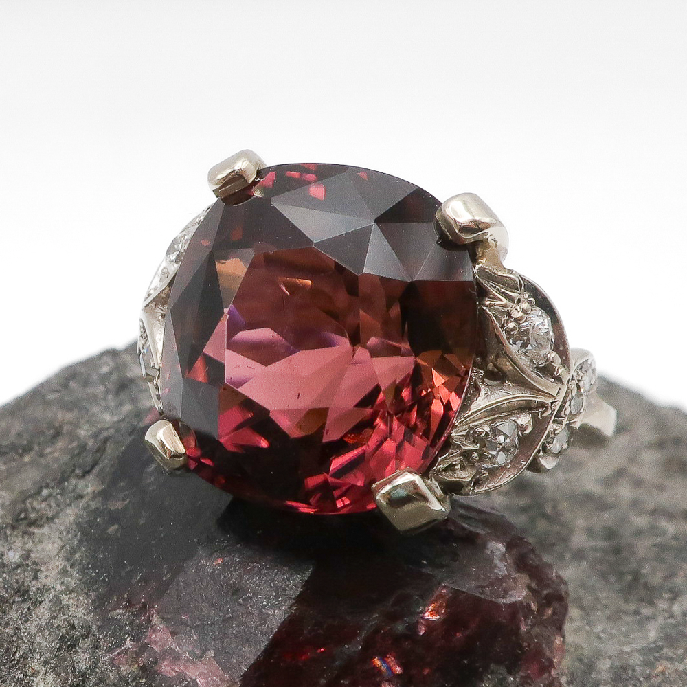 Midcentury Rubellite Tourmaline Ring