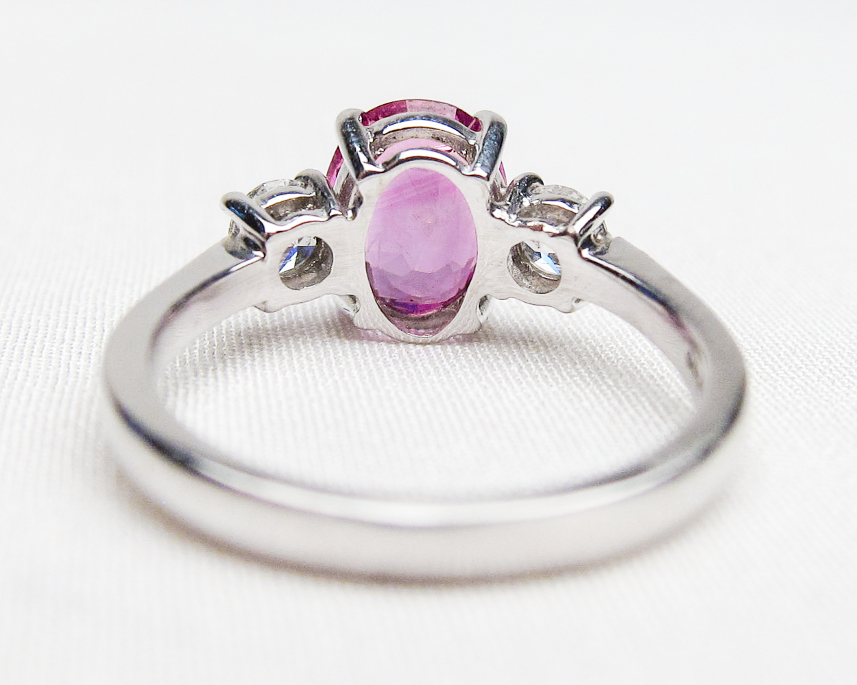 Midcentury Pink Sapphire & Diamond Ring