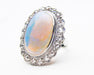 Midcentury French Opal & Diamond Ring