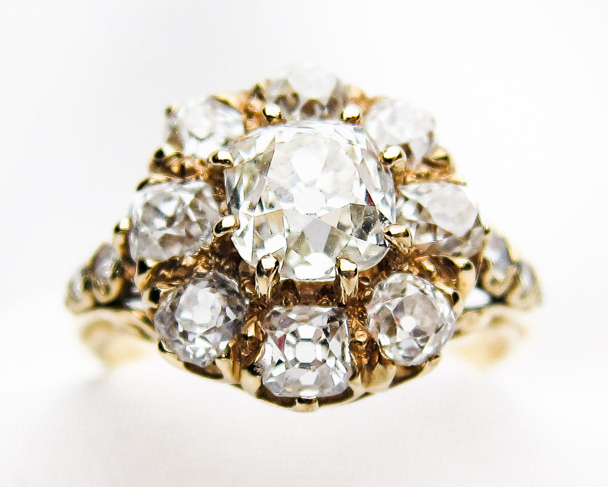 2.52 Carat Victorian Diamond Cluster Ring