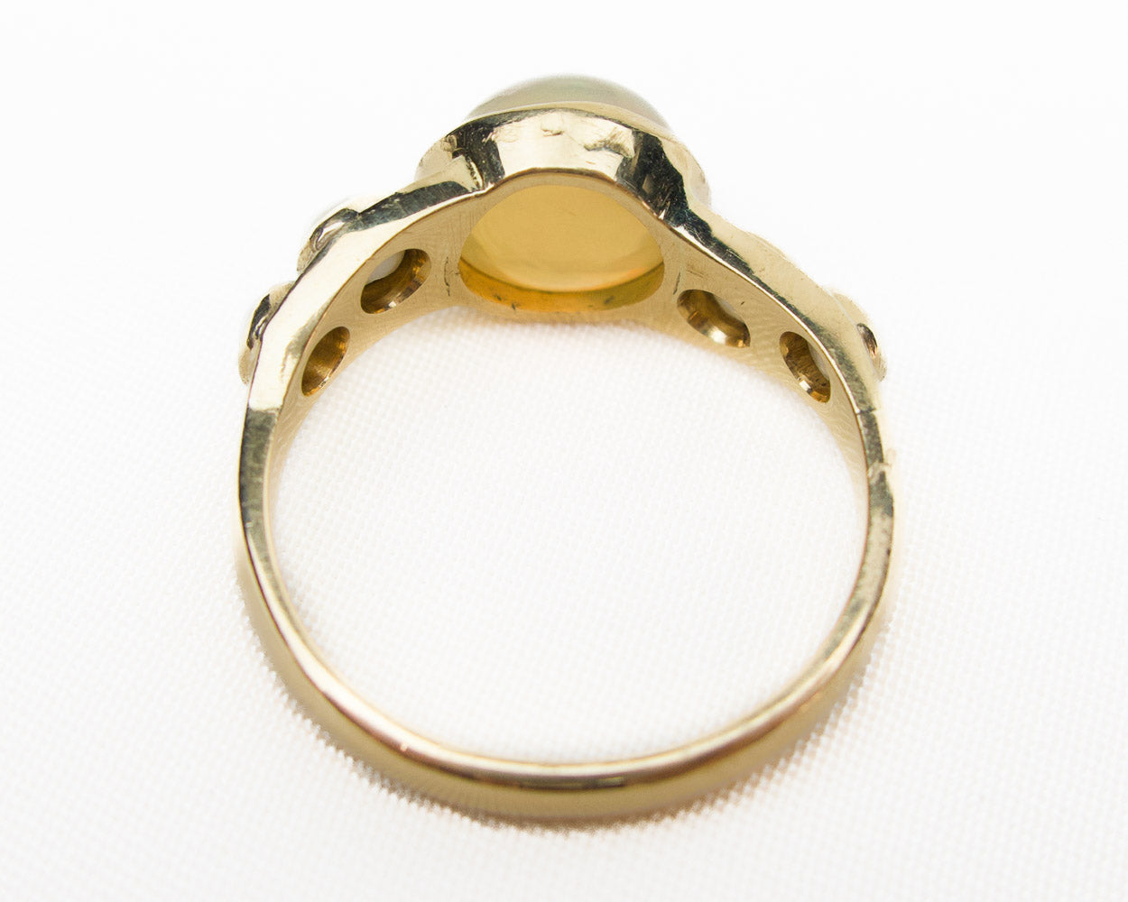 Retro-Era Cabochon Opal & Pearl Ring