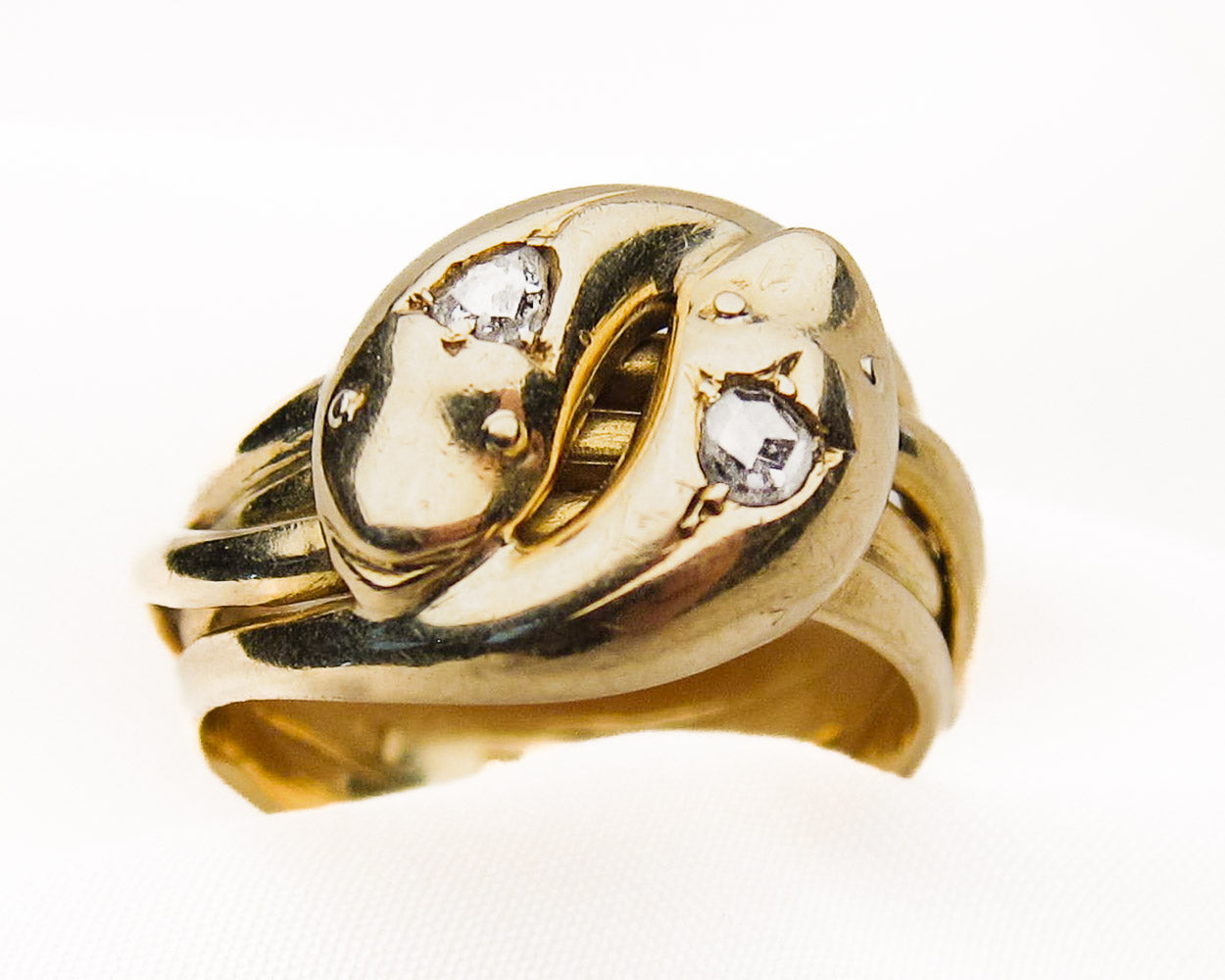 Double-Diamond Victorian Snake Ring
