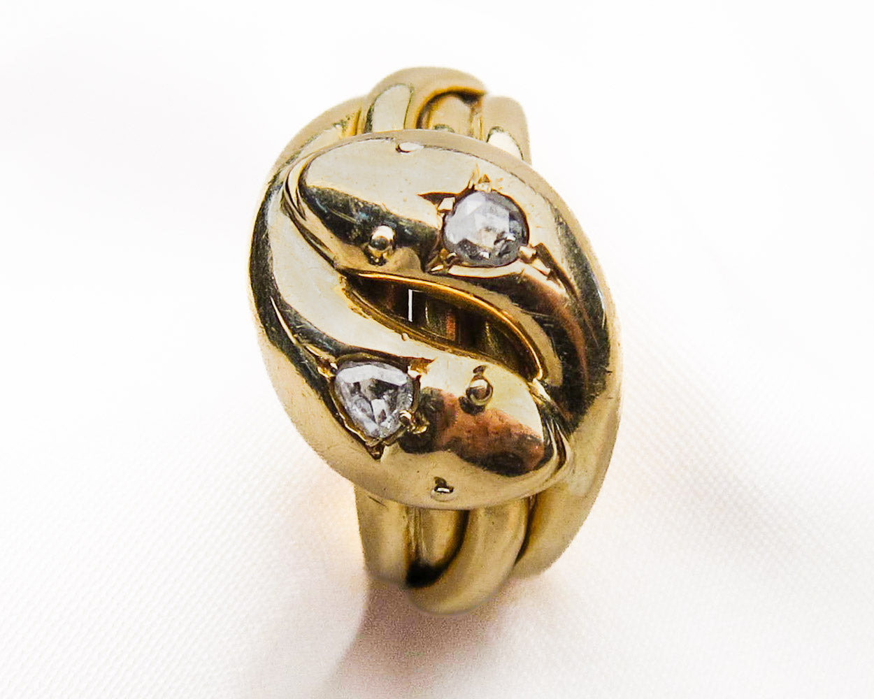 Double-Diamond Victorian Snake Ring