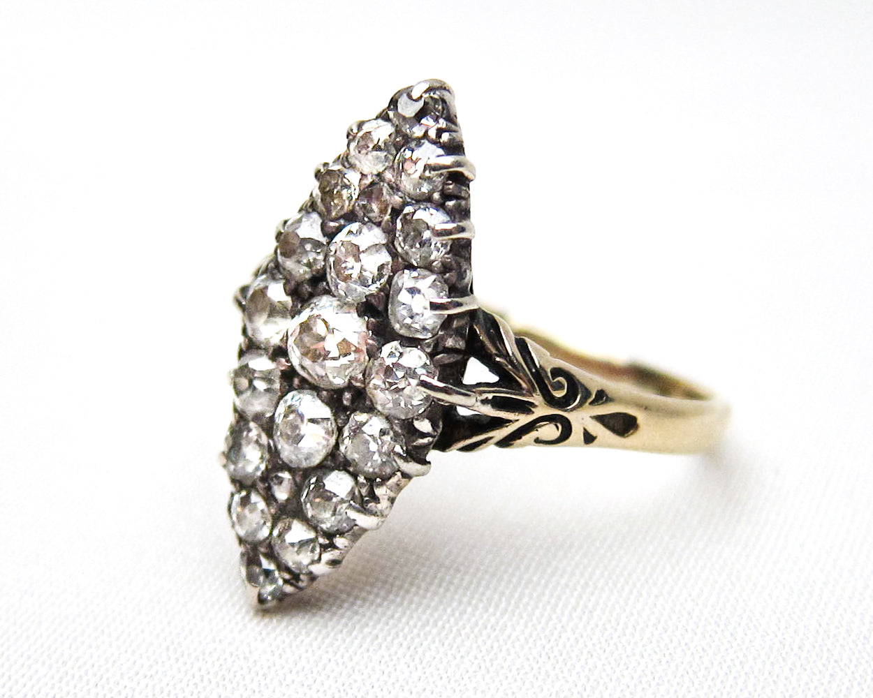 Circa 1890 Diamond Navette Ring