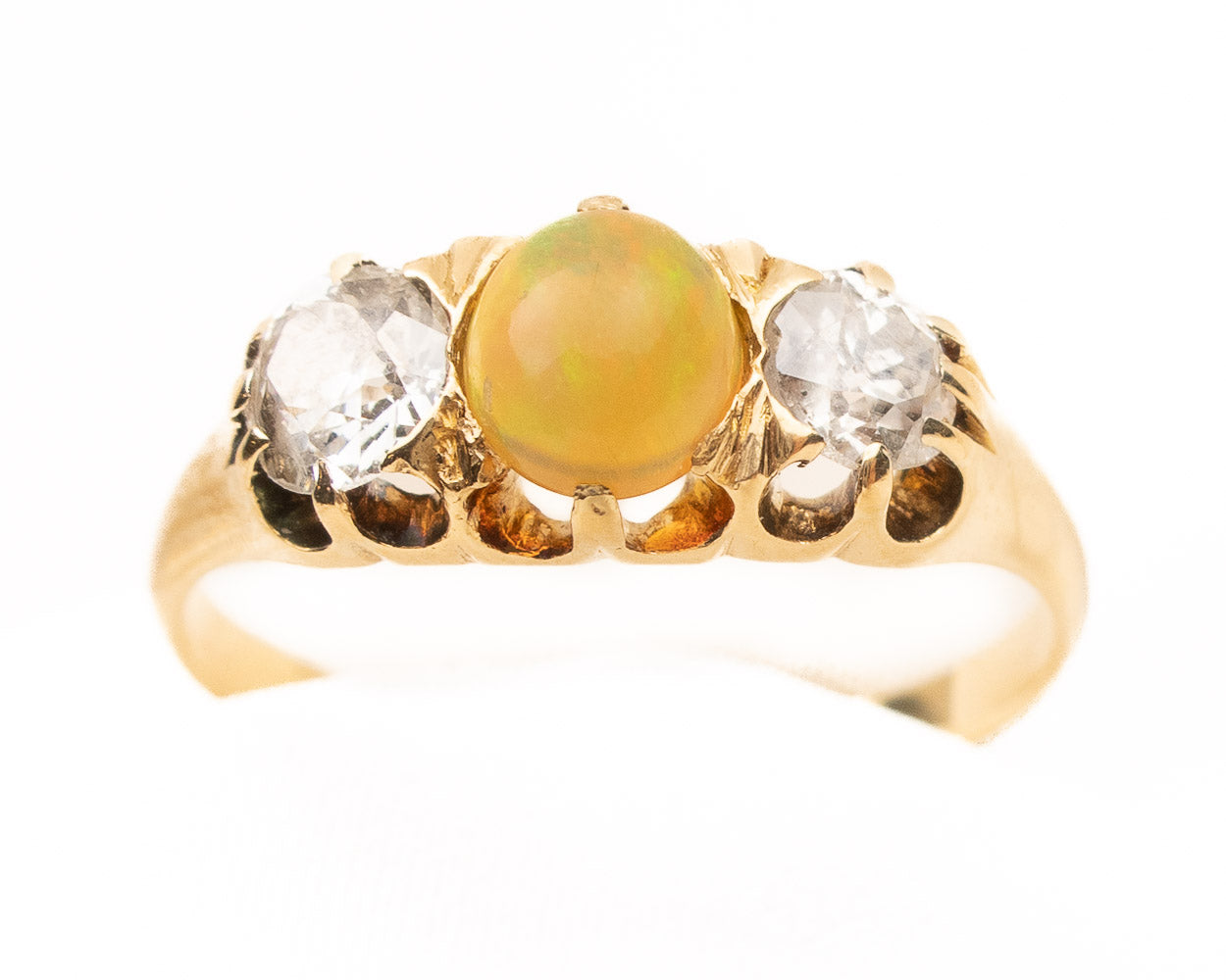 Victorian Crystal Opal & Diamond Ring