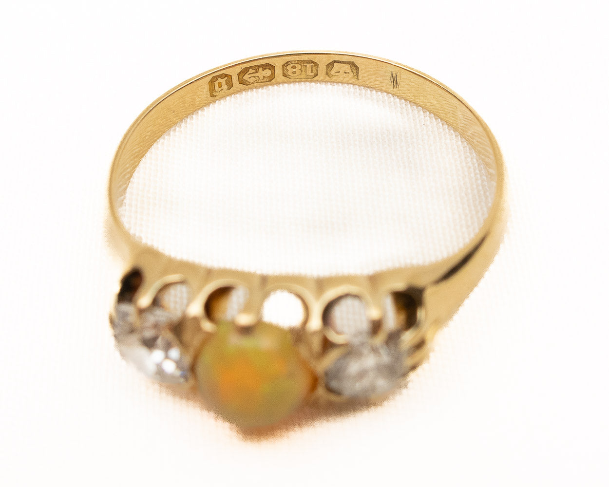 Victorian Crystal Opal & Diamond Ring
