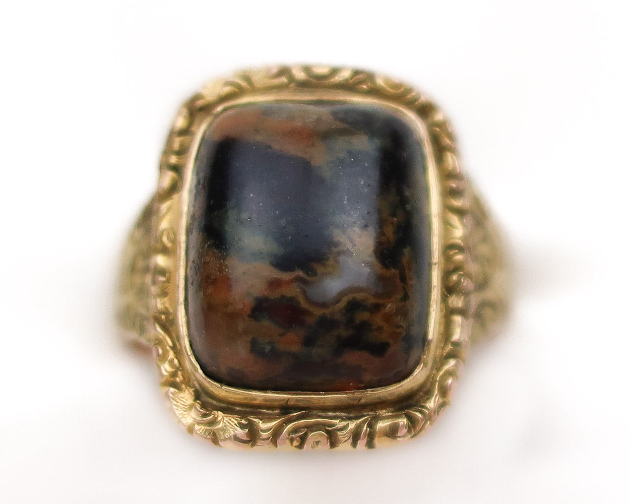 Arts & Crafts Agate Ring