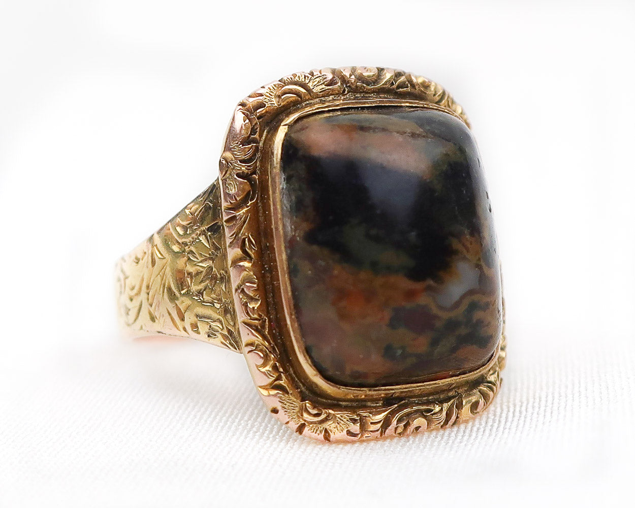 Arts & Crafts Agate Ring